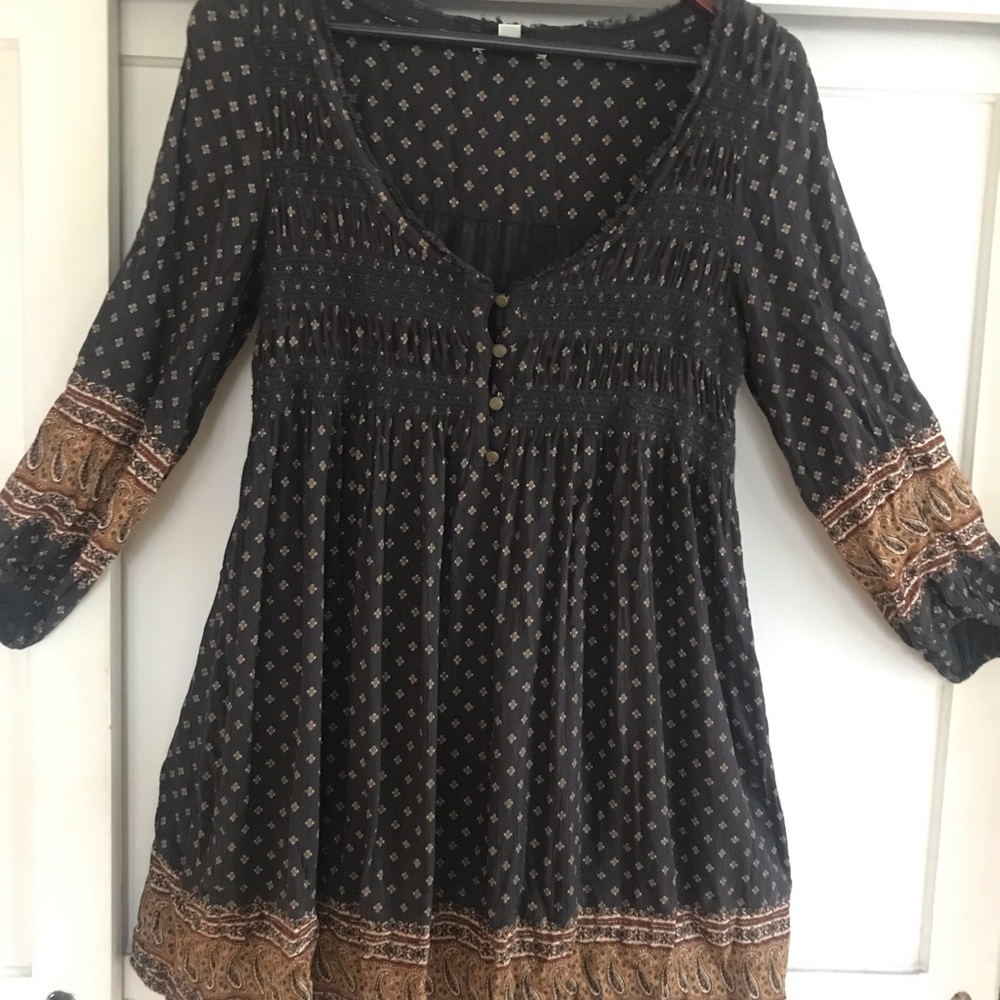 Long Sleeved Boho Patterned American Eagle Dress S